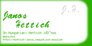 janos hettich business card